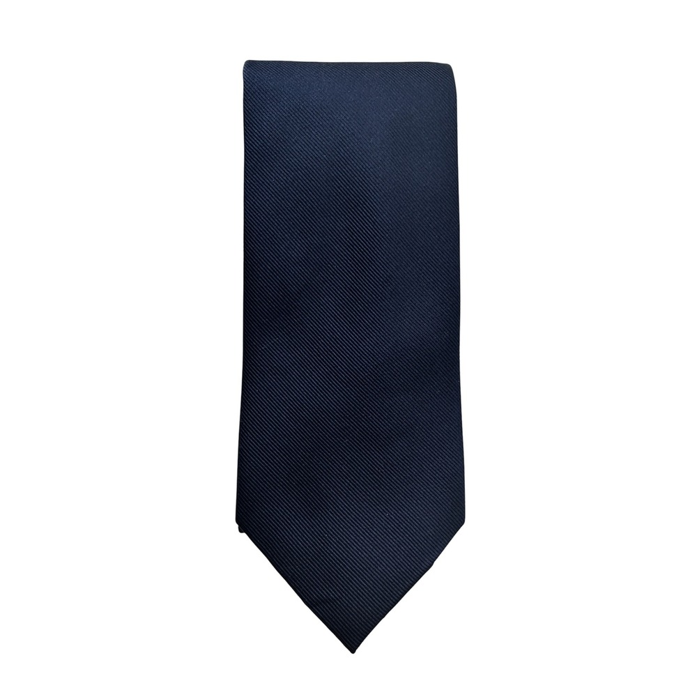 JoS A Bank Traveler Collection Solid Tie 100% silk Size OS Long Navy Blue